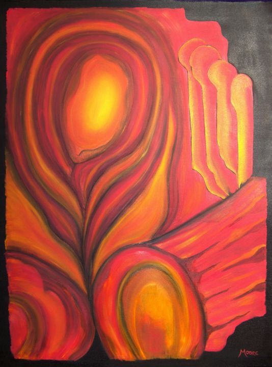 Painting titled "Echoes" by Jo Moore, Original Artwork, Oil