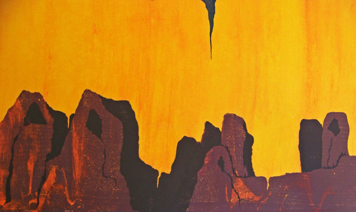 Druckgrafik mit dem Titel "ANASAZI: Grandmothe…" von Jo Moore, Original-Kunstwerk, Siebdruck