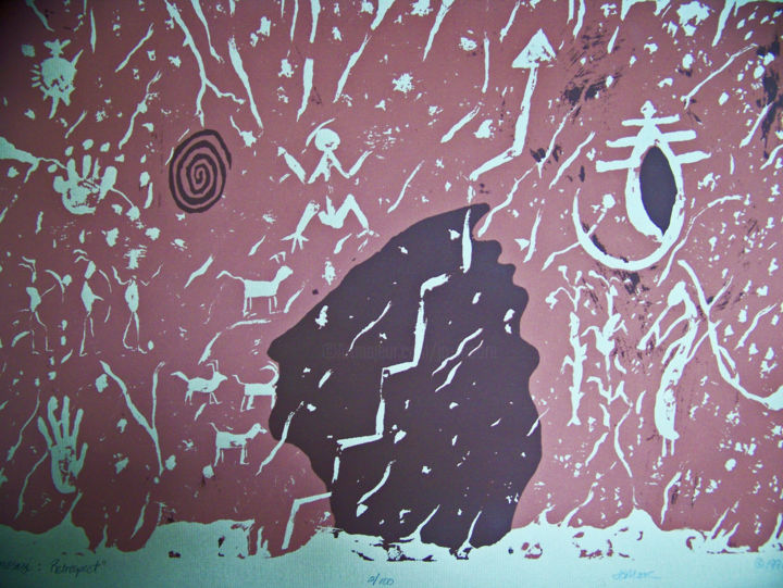 Printmaking titled "Anasazi: Retrospect…" by Jo Moore, Original Artwork, Screenprinting