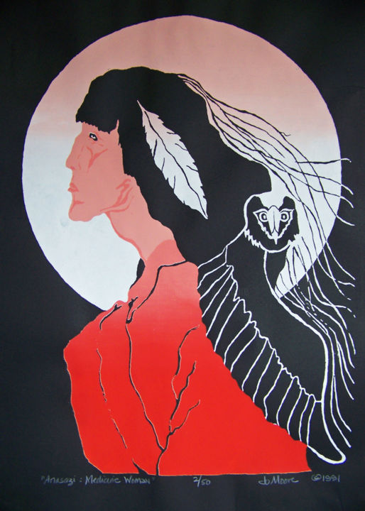 Printmaking titled "Anasazi: Medicine W…" by Jo Moore, Original Artwork, Screenprinting