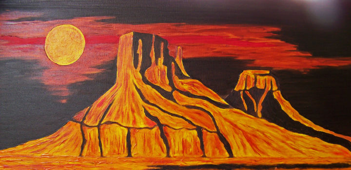 Painting titled "Enchanted Mesas XX-…" by Jo Moore, Original Artwork, Oil