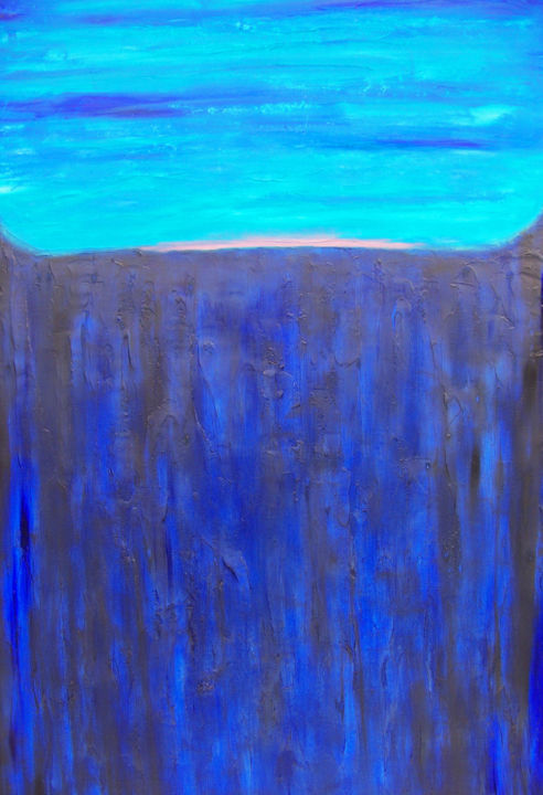 Painting titled "Shades of Sapphire" by Jo Moore, Original Artwork, Oil