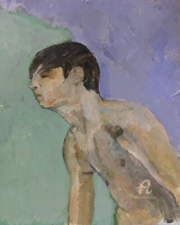 Painting titled "Boy" by Calum Fraser, Original Artwork, Acrylic