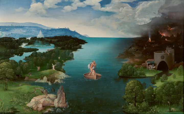 Painting titled "Traversée du monde…" by Joachim Patinier, Original Artwork, Oil