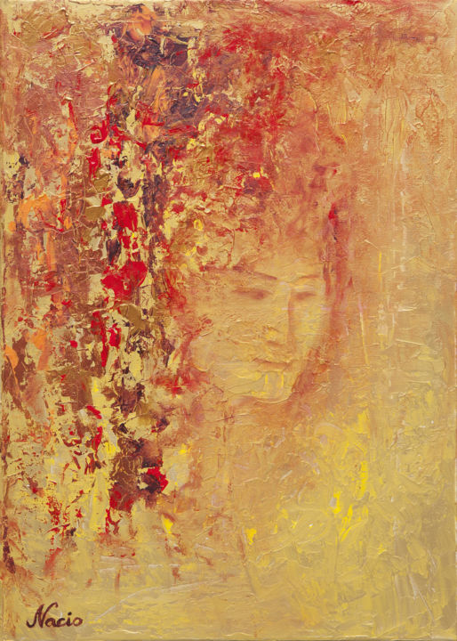 Peinture intitulée "Geisha" par Jialba, Œuvre d'art originale, Acrylique