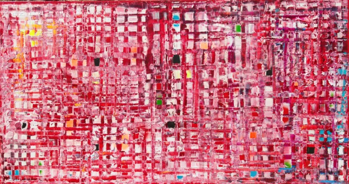 Pintura titulada "Ciudad matérica 2" por Joan Llaverias, Obra de arte original, Acrílico Montado en Bastidor de camilla de m…