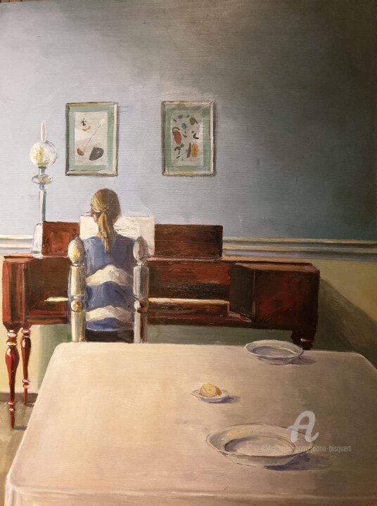 Malarstwo zatytułowany „Piano” autorstwa Joana Bisquert Mari, Oryginalna praca, Olej