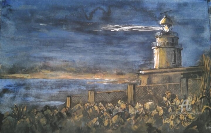 Pittura intitolato "Faro la Nao" da Joana Bisquert Mari, Opera d'arte originale, Inchiostro