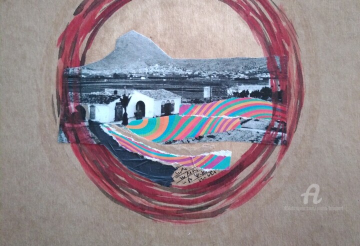 Collages intitolato "Paisaje de la marina" da Joana Bisquert Mari, Opera d'arte originale, Collages