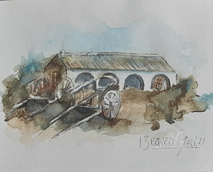 Peinture intitulée "Paisajes de ayer II" par Joana Bisquert Mari, Œuvre d'art originale, Aquarelle