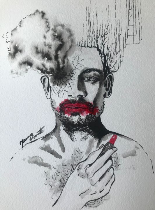 Dessin intitulée "Beauty" par Joanna W, Œuvre d'art originale, Aquarelle