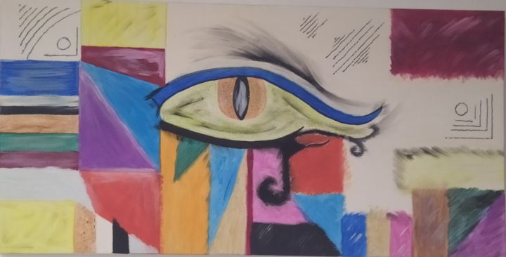 Pintura intitulada "Olho que tudo vê" por Joana Granjo, Obras de arte originais, Acrílico