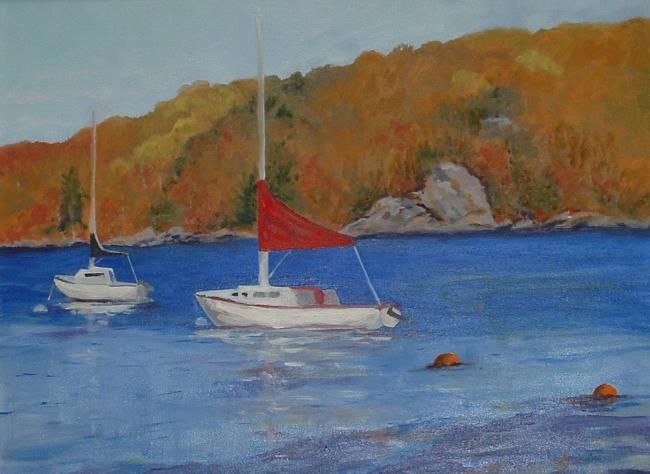 Painting titled "Pumpkin Flood" by Joan Cole, Original Artwork, Oil