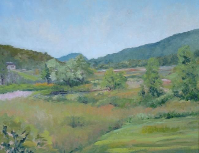 Painting titled "Wetlands" by Joan Cole, Original Artwork, Oil