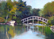 Painting titled "Hemlock Harbor Brid…" by Joan Cole, Original Artwork, Oil