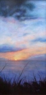 Painting titled "Day's End" by Joan Cole, Original Artwork, Oil