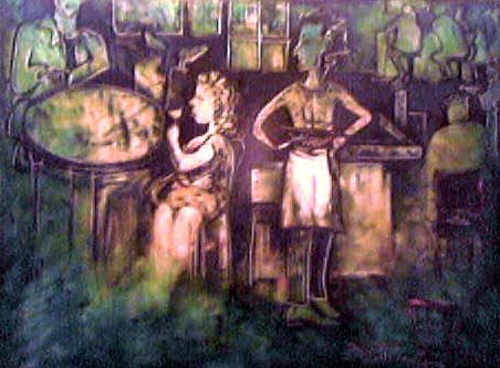 Painting titled "Sly Grog Club" by Archispray Artist, Original Artwork