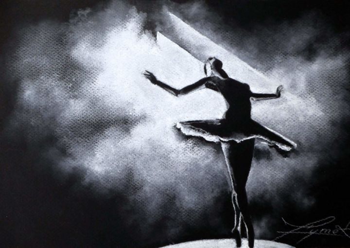 Drawing titled "Ghost Dancer #1" by Joanna Dymek, Original Artwork, Pastel