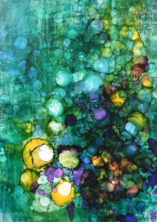 "Secret garden 2" başlıklı Tablo Joanna Wietrzycka tarafından, Orijinal sanat, Pigmentler Ahşap panel üzerine monte edilmiş