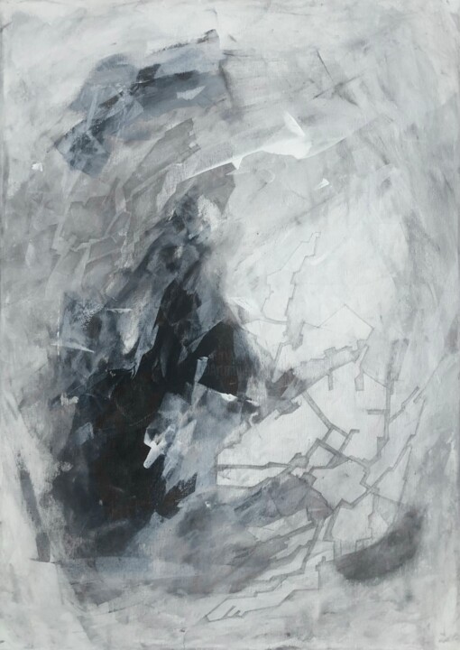 Картина под названием "Chaos composing" - Joanna Wietrzycka, Подлинное произведение искусства, Акрил Установлен на Деревянна…