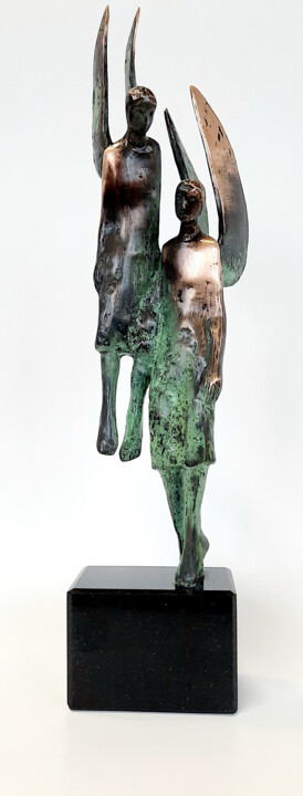 Sculpture titled "Love- Angels, no IV…" by Joanna Zakrzewska-Cholewa, Original Artwork, Bronze