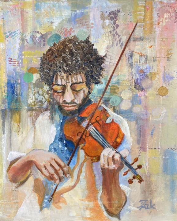 Painting titled "There is Only Music" by Joanna Zakrzewski, Original Artwork, Acrylic