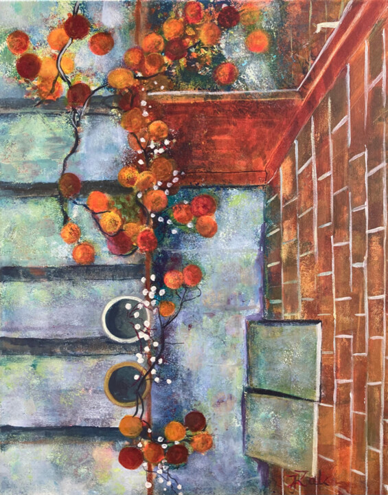 Painting titled "The Door Downstairs" by Joanna Zakrzewski, Original Artwork, Ink