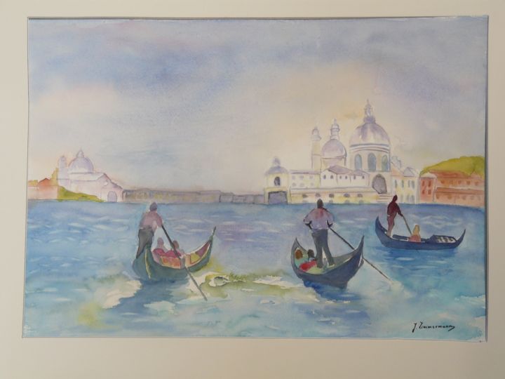 Картина под названием "Grand canal à Venise" - Joanna Z, Подлинное произведение искусства