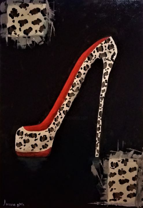 Ζωγραφική με τίτλο "High heels talk" από Joanna Giata, Αυθεντικά έργα τέχνης, Λάδι
