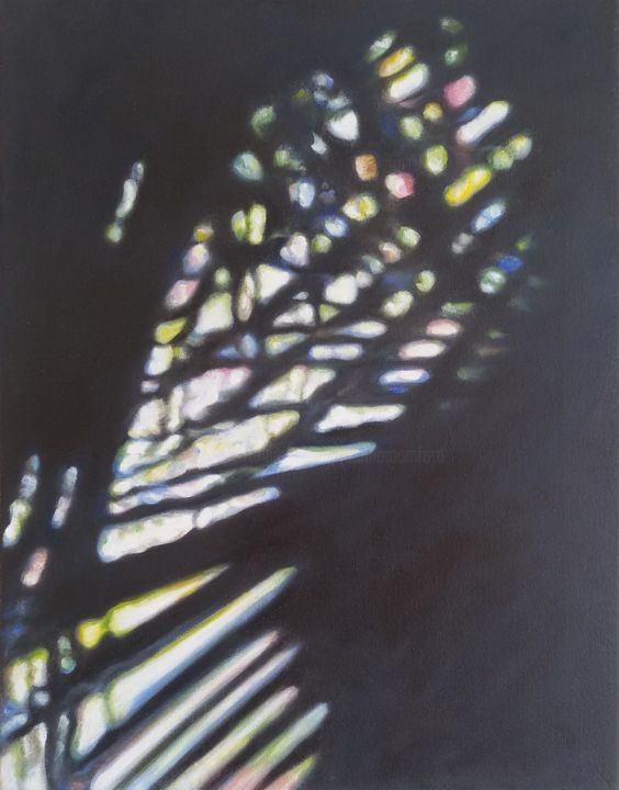 Peinture intitulée "Le Palmier, Jardin…" par Joanne Mumford, Œuvre d'art originale, Huile Monté sur Châssis en bois