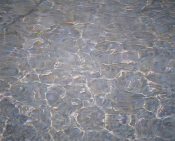 Painting titled "Water 31. Italy" by Joanne Mumford, Original Artwork, Oil Mounted on Wood Stretcher frame