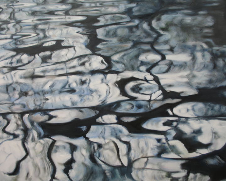 Schilderij getiteld "Water 25" door Joanne Mumford, Origineel Kunstwerk, Olie