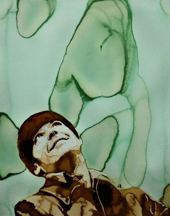 Pintura titulada "Jack Nicholson - On…" por Joany Régibier, Obra de arte original, Acuarela