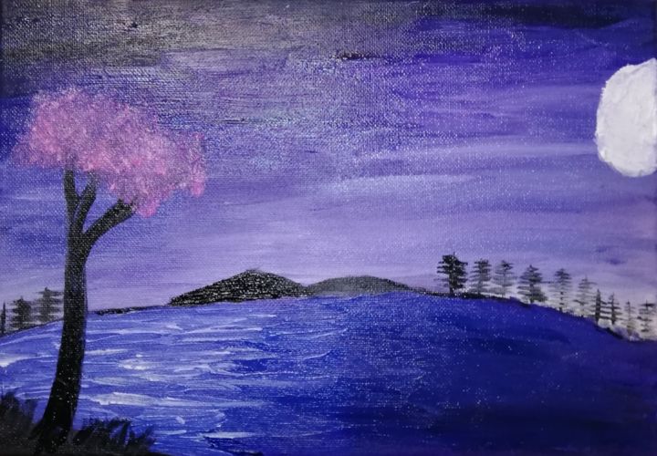 Painting titled "Purple" by Preasul, Original Artwork