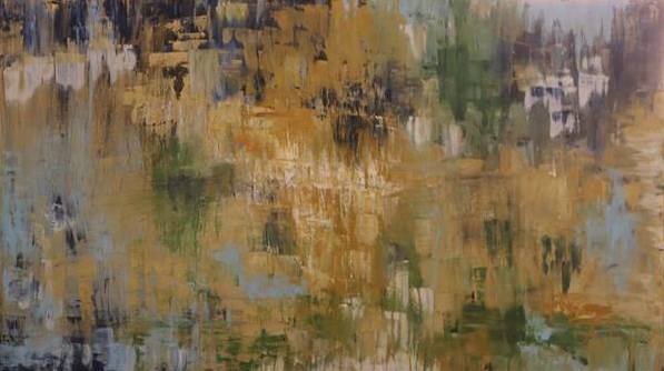 Painting titled "O lago" by Joao Soares, Original Artwork, Acrylic