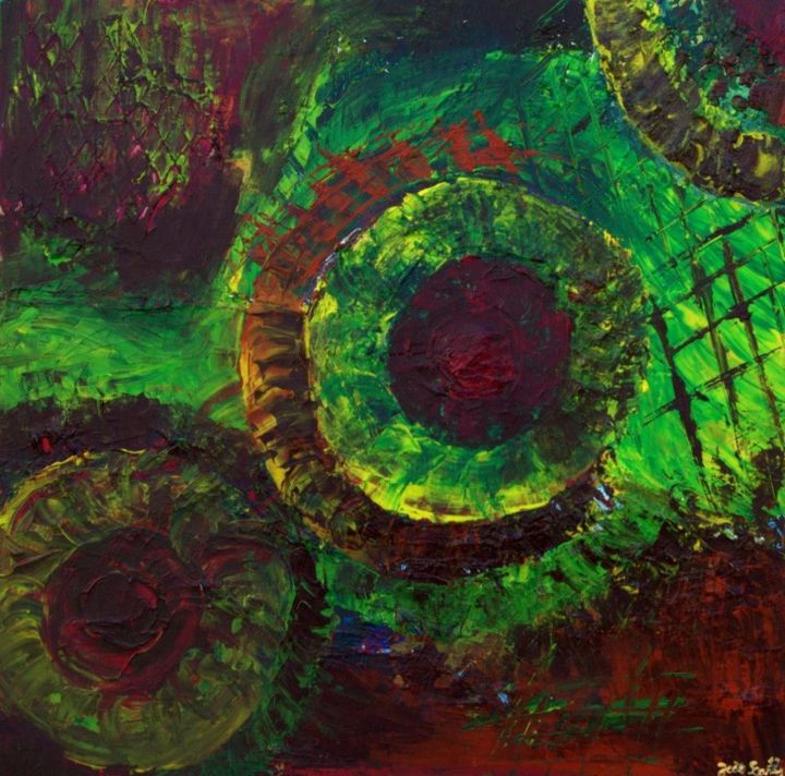 Painting titled "Verde esperança" by Joao Soares, Original Artwork, Acrylic