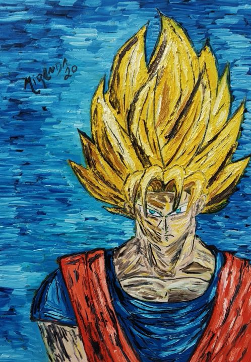 Goku Super Sayajin, Pintura por João Miranda