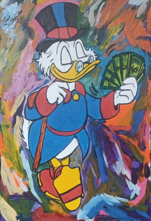 Peinture intitulée "Scrooge MCDuck" par João Miranda, Œuvre d'art originale, Acrylique