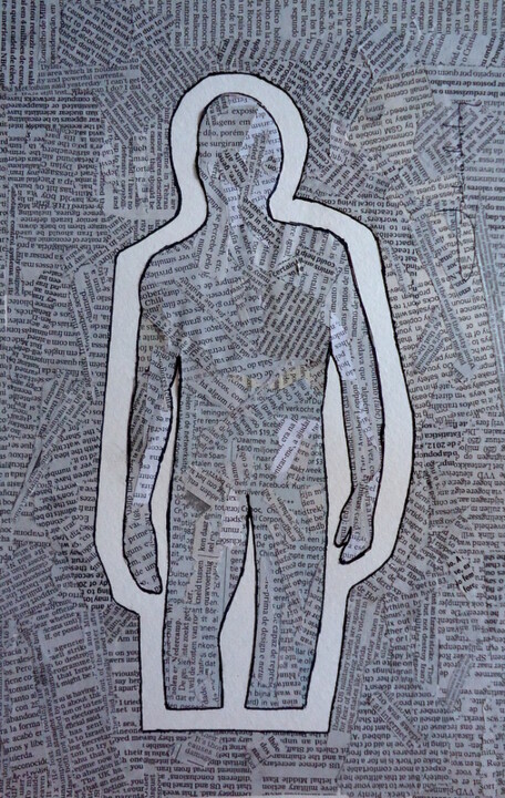 Kolaże zatytułowany „Paper man” autorstwa João Videira Santos, Oryginalna praca