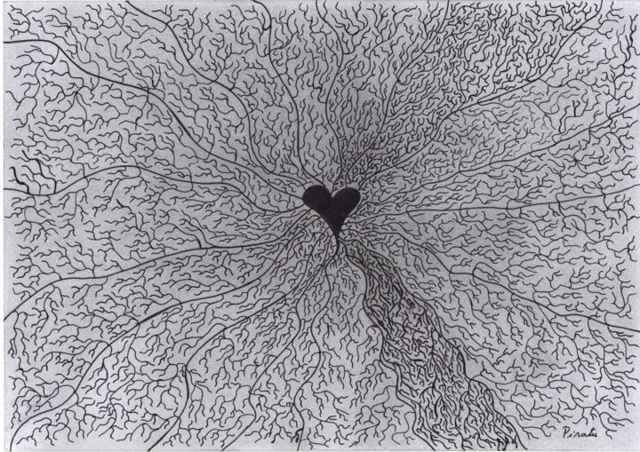 Dessin intitulée "love" par Joaquim Meireles, Œuvre d'art originale, Stylo à bille