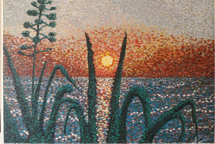 Ζωγραφική με τίτλο "Sunrise" από Joaquín A. Sales, Αυθεντικά έργα τέχνης, Ακρυλικό