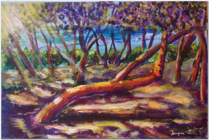 Painting titled "Foral forat foret" by Joaquín A. Sales, Original Artwork, Acrylic