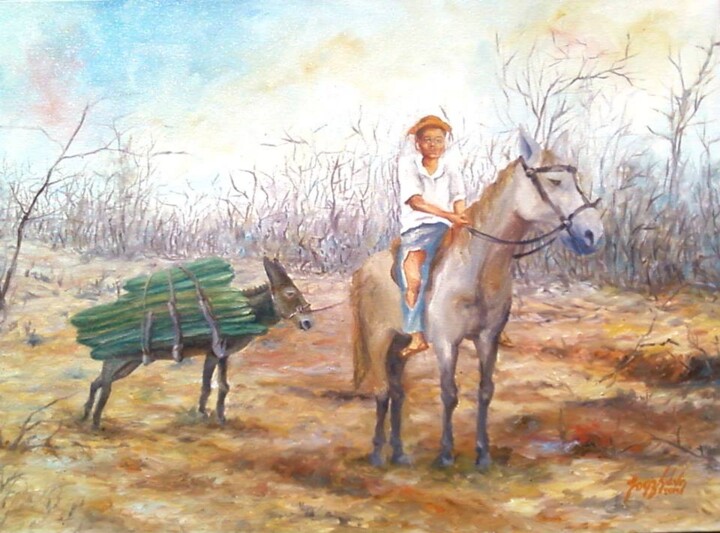 Pintura intitulada "Homem do Campo" por Joaz Silva, Obras de arte originais, Óleo