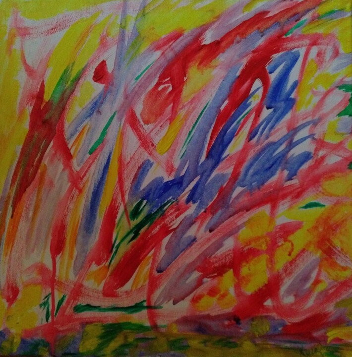 Malerei mit dem Titel "400 Aufsteigende Em…" von Jobsephin, Original-Kunstwerk, Acryl