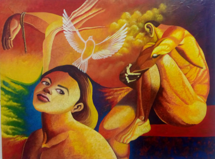 Pintura titulada "Anhelo de paz" por Jocapi, Obra de arte original
