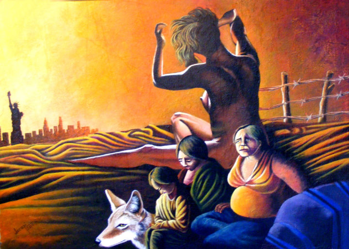 Pintura titulada "Diáspora" por Jocapi, Obra de arte original, Acrílico