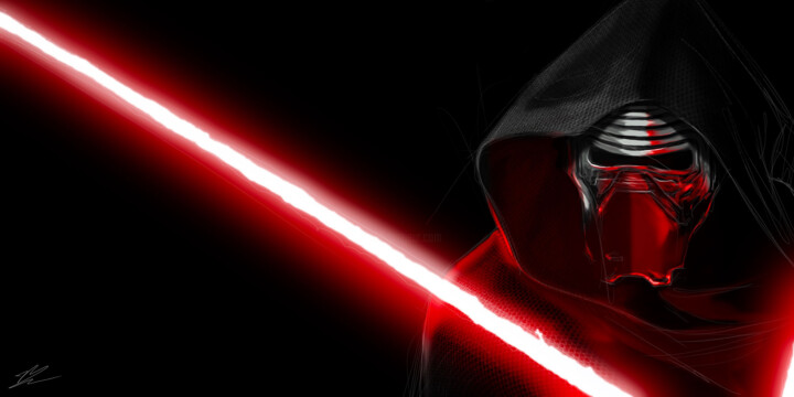 Digital Arts titled "Kylo Ren" by Jocelyn Bouget (crealab), Original Artwork, Digital Painting