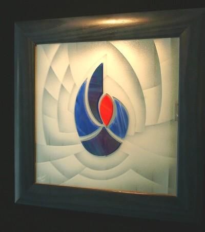 Schilderij getiteld "Flamme bleue" door Jocelyn Renaud, Origineel Kunstwerk, Olie