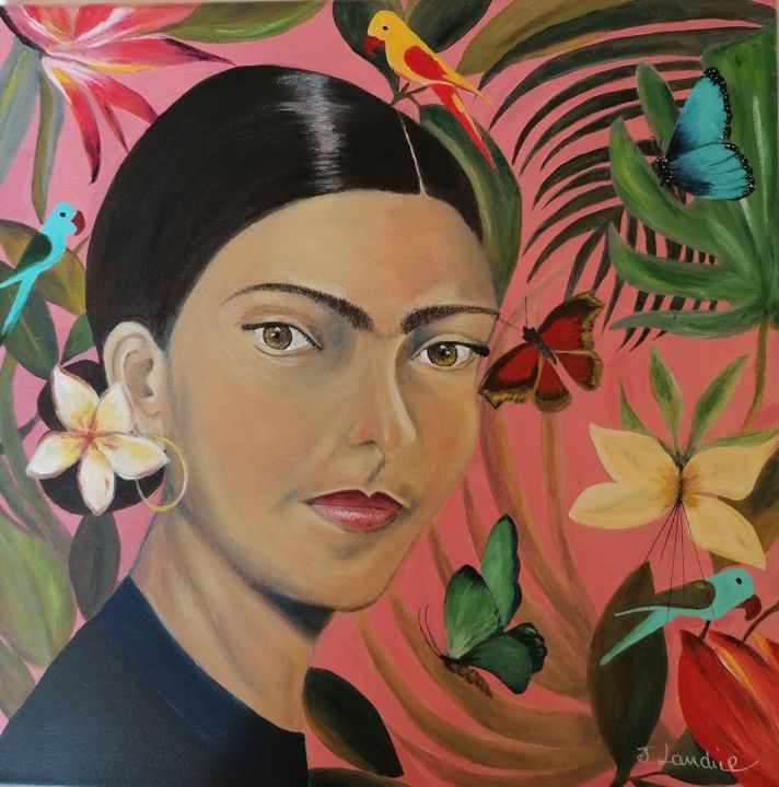 Peinture intitulée "Ma brune" par Jocelyne Landier, Œuvre d'art originale, Acrylique