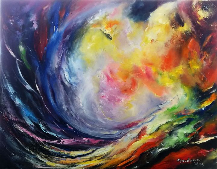 Painting titled "Univers" by Mandarine, Original Artwork